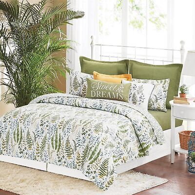 C&F Home Cecil Full/Queen 3 Piece Reversible Coverlet Quilt Set with 2 Standa...