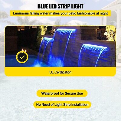 Happybuy Pool Fountain Spillway 11.8x3.2x8.1 Inches, Fountain Spilway Blue St...