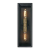 Lloyd - Modern Minimalist Metal and Glass Wall Mounted Outdoor Light, Matte B...