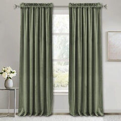 RYB HOME Room Darkening Velvet Curtains 2 Panels Set, Luxury Window Treatment...