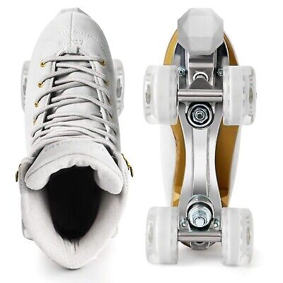 Roller Skates for Women or Men with Height Adjustable Rubber Stoppers Retro S...