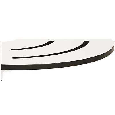 Seachrome Contour Corner Shower Shelf, 18-Inch Radius, Solid White Phenolic