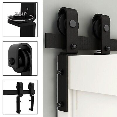 TSMST 52" Bi-Folding Sliding Barn Door Hardware Track Kit for 2 Doors,Heavy D...