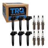 TRQ Ignition Kit Ignition Coil Spark Plugs Compatible with 16-19 Ford 16-20 L...