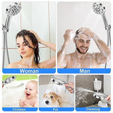 10-Mode Handheld Shower Head Set, High Pressure Shower Head with 59&#8221; Stain