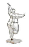 Deco 79 Polystone Dancer Sculpture, 12" x 7" x 20", Silver 12"L x 7"W x 20"H