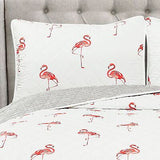 Lush Decor Kelly Flamingo Quilt Reversible 3 Piece Bedding Set with Pillow Sh...