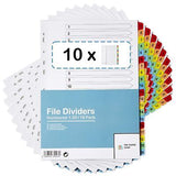 [10 Pack] Binder Dividers with Tabs A4 1-20 Numbered Tabs | Dividers for 3 Ri...