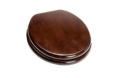 5Q1R2-18BN Solid Oak Traditional Design Toilet Seat with Solid Metal Hinges, ...