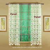 Today's Curtain Medallion Macram&#233; Panel 63",Ecru,48W x 63L Ecru