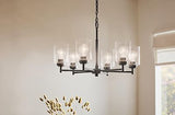 KICHLER Winslow 26" Chandelier Industrial 6 Light CeilingFixture with Clear S...