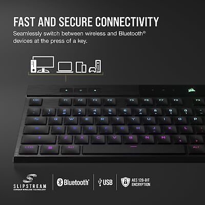 Corsair K100 AIR Wireless RGB Mechanical Gaming Keyboard - Ultra-Thin, Sub-1m...