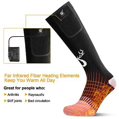 Upgraded Rechargeable Electric Heated Socks,7.4V 2200mAh Battery Powered Cold...