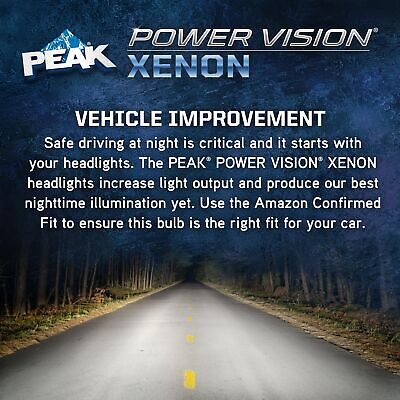 PEAK H1-55W Power Vision XENON Bright White 55-Watt Headlights, Pack of 2 Ultra