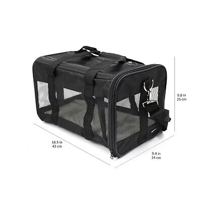 Amazon Basics Soft-Sided Mesh Pet Travel Carrier for Dog, Cat, Medium, 16.5" ...