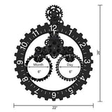 SHISEDECO Large Gear Wheel Hour Wall Clock-Premium Plastic&#65292;3D Moving Gear