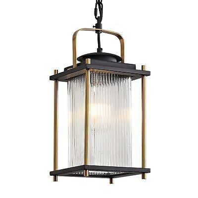 Outdoor Hanging Porch Light Waterproof Black and Gold Outdoor Pendant Lights ...