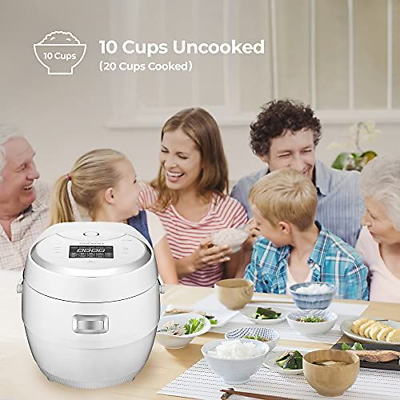 CUCKOO CR-1020F | 10-Cup (Uncooked) Micom Rice Cooker | 10 Cups, White/Silver