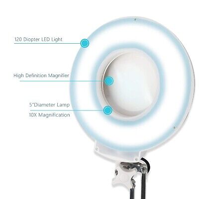 LED Magnifying Lamp, Magnifier Desk Lamp 10X, 4200 Lumens,5 Inch Magnifier Gl...