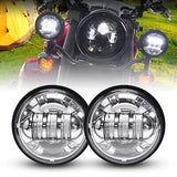 Dot Appoved Chrome 7inch LED Headlight+4.5inch Matching Passing Lamps+Adapter...