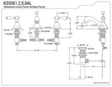 Kingston Brass KS5568AL Widespread Lavatory Faucet with Metal Lever Handle, 4...