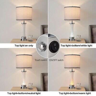 3-Way Dimmable Table Lamp Set of 2,Touch Control Lamp with Night Light,Modern...