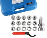 Accusize Industrial Tools Cat40 Shank and 15 Pc Er40 Collet Set with Wrench i...