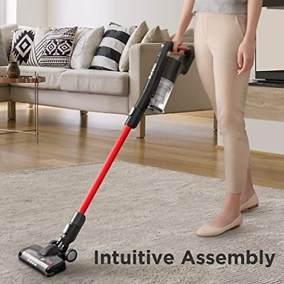 EUREKA Vacuum Cleaner Cordless Stick Convenient Cleaner, Red, Black