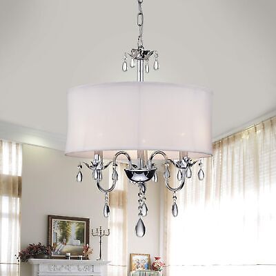 Warehouse of Tiffany Melissa Crystal Chandelier, 24" H x 18" D, White