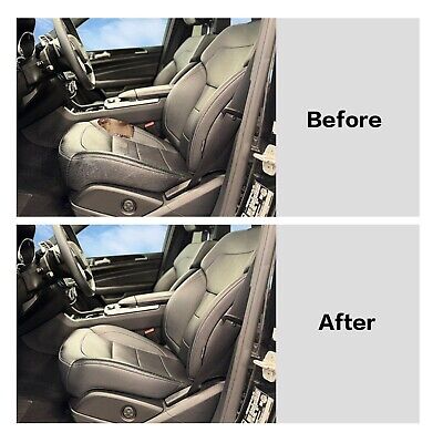 Black Leather Driver Side Bottom Replacement Seat Cover Compatible with Merce...