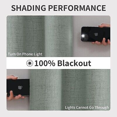 Joydeco Sage Green Blackout Curtains 120 Inches Long, Extra Long Blackout Cur...