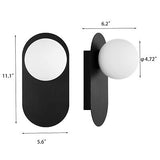 Modern Wall Sconce Set of 2 Matte Black Mid Century Bathroom Vanity Wall Ligh...