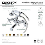 Kingston Brass KS286MB Essex Clawfoot Tub Faucet, Matte Black 9.13 x 7.25 x 6