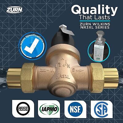 Zurn Wilkins 112-NR3XL 1-1/2" NR3XL Pressure Reducing Valve Single 1.5 Inch