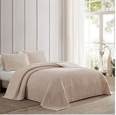 Beatrice Home Fashions Channel Chenille Bedspread, King, Blush