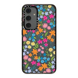 CASETiFY Impact Galaxy S24+ Case - Bright Spring Flowers - Clear Black