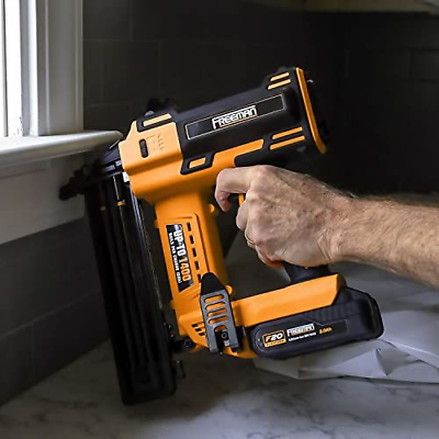 Freeman PE20VBR50 20 Volt Cordless 18-Gauge 2" Brad Nailer Kit with Orange