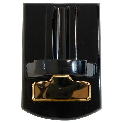 Desk Table Top Cigar Cutter Glossy Black with Gold