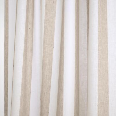 Solino Home 100% Pure Linen Curtain 108 Inches Long &#8211; Natural and White Li