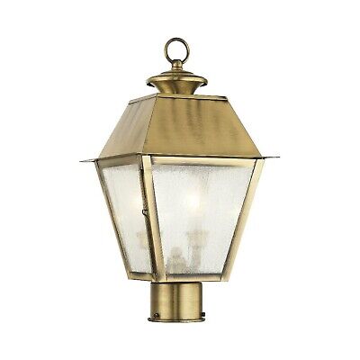 Livex Lighting 2166-01 Transitional Two Light Outdoor Post Lantern from Mansf...