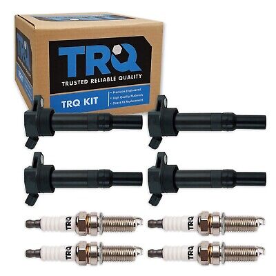 TRQ Ignition Coil & Iridium Spark Plug Kit Set for Hyundai Kia New TKA01359