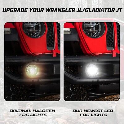 Kiwi Master LED Fog Lights for Jeep Gladiator JT 2018-2024 Jeep Wrangler JL/4...