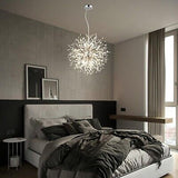 12-Light Crystal Pendant Light Modern Dandelion Sputnik Chandelier Chrome Fir...