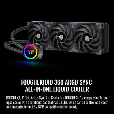 Thermaltake TOUGHLIQUID 360 ARGB Motherboard Sync All-in-One Liquid CPU Coole...