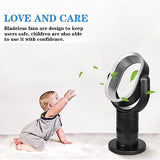 HealSmart Medium size portable bladeless fan, small table fan, 10 speeds sett...