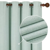 Deconovo Linen 100% Blackout Grommet Curtains for Bedroom and Living Room,Lig...