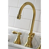 Kingston Brass KS2980BAL Heirloom Widespread Bathroom Faucet, Matte Black, 13...