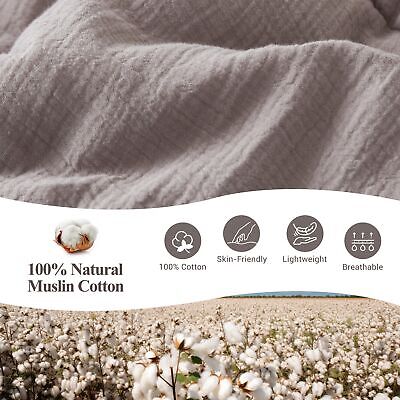 Simple&Opulence 100% Cotton Muslin Comforter Set King Size 104x92&#8221;, 3PCS G