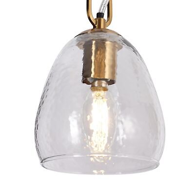 KSANA Gold Glass Pendant Light, Modern Hanging Light Fixture with Water Rippl...