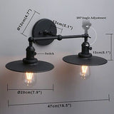 Phansthy 2 Lights Sconce with Switch Matte Black Vanity Light with Dual 7.87 ...